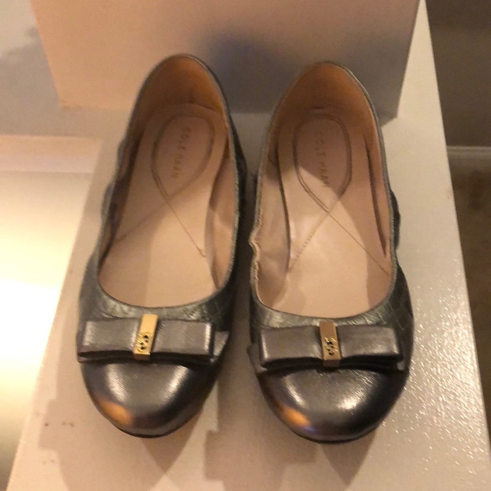Cole Haan pewter colored flats